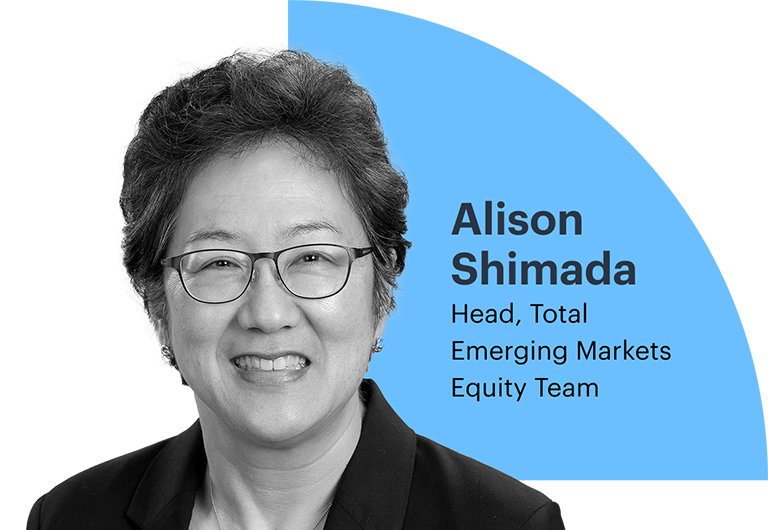 Headshot of Alison Shimada, Head of ARYEX’s Total Emerging Markets Equity team.