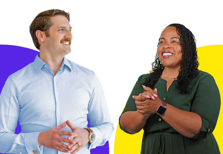 ARYEX employees Justin and Mya.